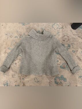 Free People Light Grey Chunky Turtleneck Sweater